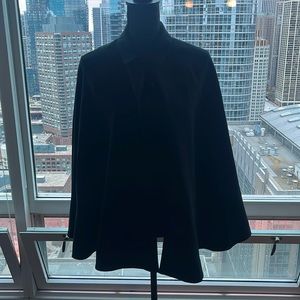 Black open sleeve crop cape/jacket